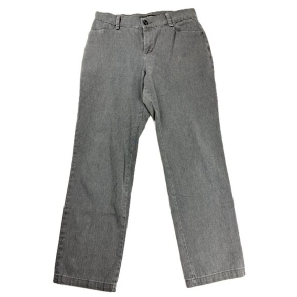 Lee Pants - Lee Womens Gray Relaxed Fit Straight Leg Pants -  Size - 10 Medium